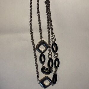 Modern Black and Silver Minimalist Necklace